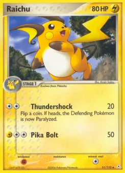 Carta Raichu da coleção Holon Phantoms