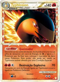 Carta Typhlosion da coleção HeartGold SoulSilver