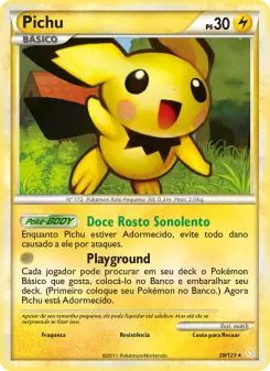 Carta Pichu da coleção HeartGold SoulSilver