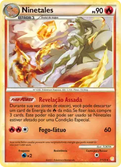 Carta Ninetales da coleção HeartGold SoulSilver