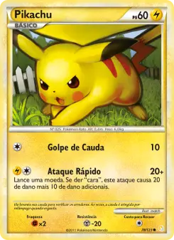 Carta Pikachu da coleção HeartGold SoulSilver