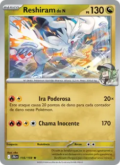 Carta N's Reshiram da coleção Journey Together