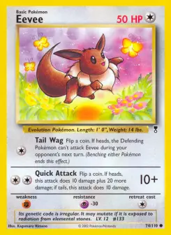 Carta Eevee da coleção Legendary Collection