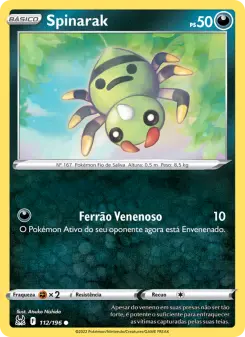 Carta Spinarak da coleção Lost Origin