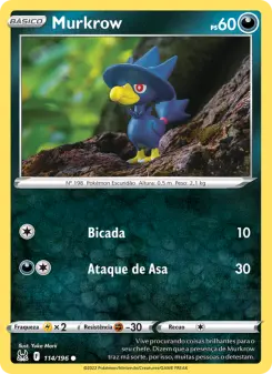 Carta Murkrow da coleção Lost Origin