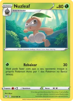 Carta Nuzleaf da coleção Lost Origin