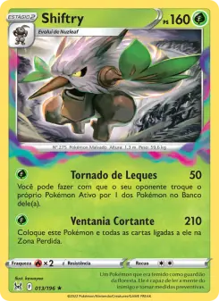Carta Shiftry da coleção Lost Origin