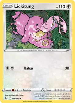 Carta Lickitung da coleção Lost Origin