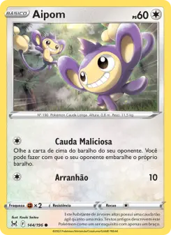 Carta Aipom da coleção Lost Origin