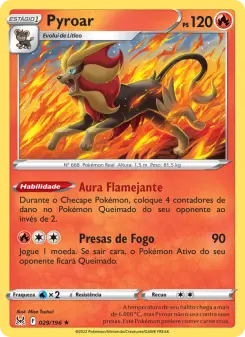 Carta Pyroar da coleção Lost Origin