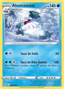 Carta Abomasnow da coleção Lost Origin