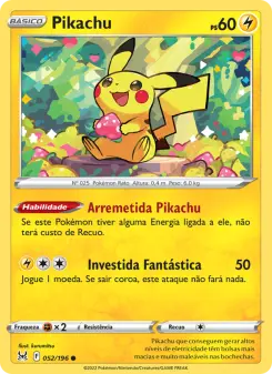 Carta Pikachu da coleção Lost Origin