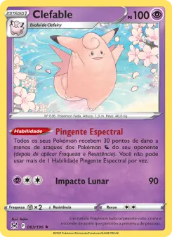 Carta Clefable da coleção Lost Origin