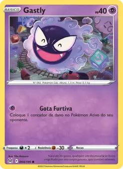 Carta Gastly da coleção Lost Origin