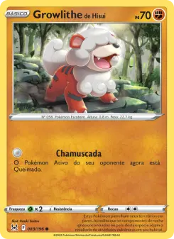 Carta Hisuian Growlithe da coleção Lost Origin
