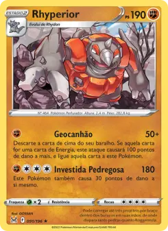 Carta Rhyperior da coleção Lost Origin
