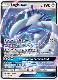Carta Lugia GX da coleção Lost Thunder