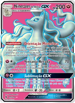 Carta Alolan Ninetales GX da coleção Lost Thunder
