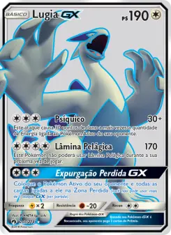Carta Lugia GX da coleção Lost Thunder