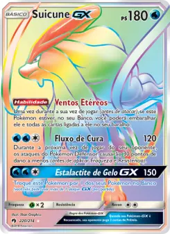 Carta Suicune GX da coleção Lost Thunder