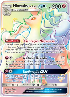 Carta Alolan Ninetales GX da coleção Lost Thunder
