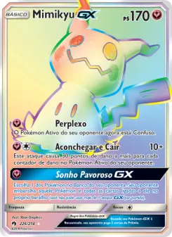Carta Mimikyu GX da coleção Lost Thunder
