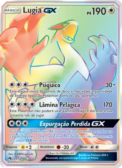 Carta Lugia GX da coleção Lost Thunder