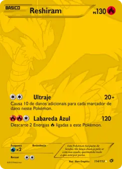 Carta Reshiram da coleção Legendary Treasures