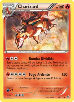 Carta Charizard da coleção Legendary Treasures