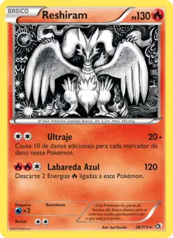Carta Reshiram da coleção Legendary Treasures