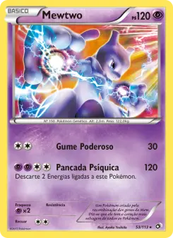 Carta Mewtwo da coleção Legendary Treasures