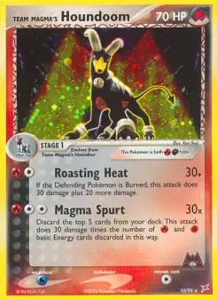 Carta Team Magma's Houndoom da coleção Team Magma vs Team Aqua