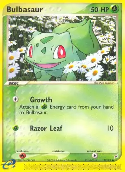 Carta Bulbasaur da coleção Team Magma vs Team Aqua