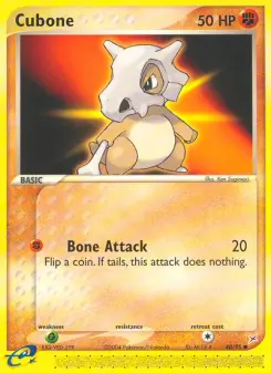 Carta Cubone da coleção Team Magma vs Team Aqua