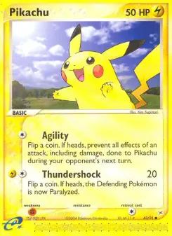 Carta Pikachu da coleção Team Magma vs Team Aqua