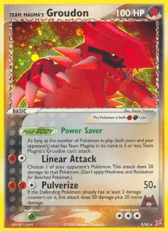 Carta Team Magma's Groudon da coleção Team Magma vs Team Aqua
