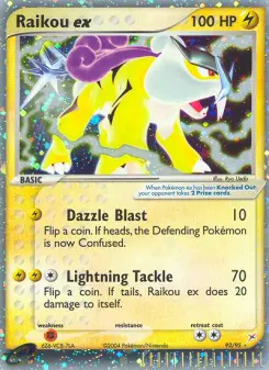 Carta Raikou ex da coleção Team Magma vs Team Aqua