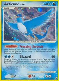 Carta Articuno da coleção Majestic Dawn