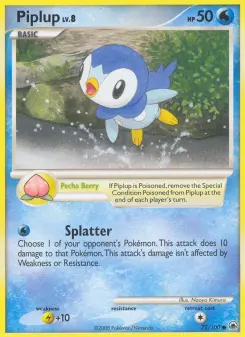 Carta Piplup da coleção Majestic Dawn