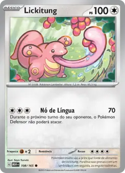 Carta Lickitung da coleção 151