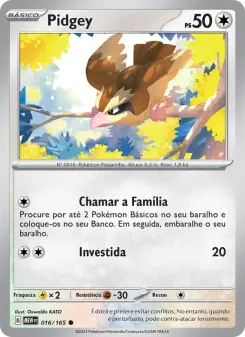 Carta Pidgey da coleção 151