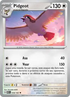 Carta Pidgeot da coleção 151