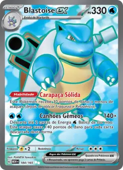 Carta Blastoise ex da coleção 151