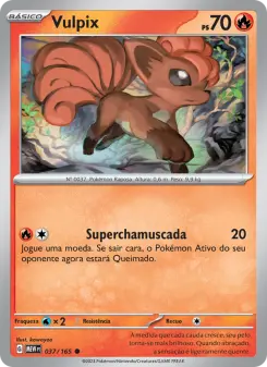 Carta Vulpix da coleção 151