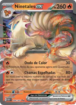 Carta Ninetales ex da coleção 151