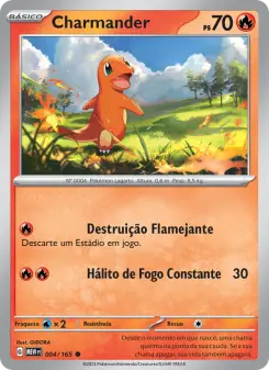 Carta Charmander da coleção 151