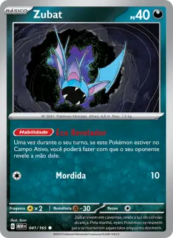 Carta Zubat da coleção 151