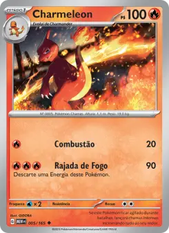 Carta Charmeleon da coleção 151