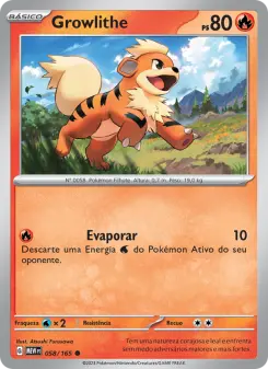 Carta Growlithe da coleção 151