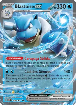 Carta Blastoise ex da coleção 151